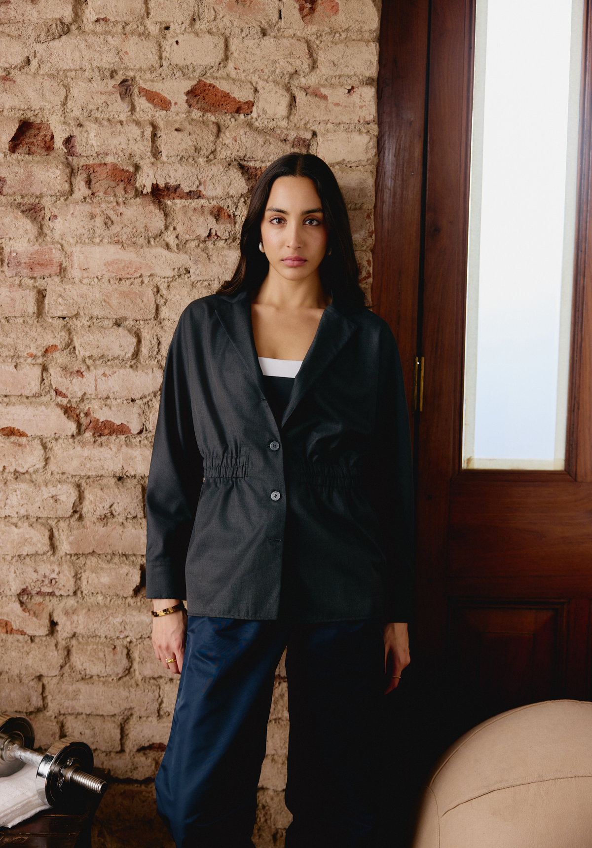 Cinched Blazer in Suiting