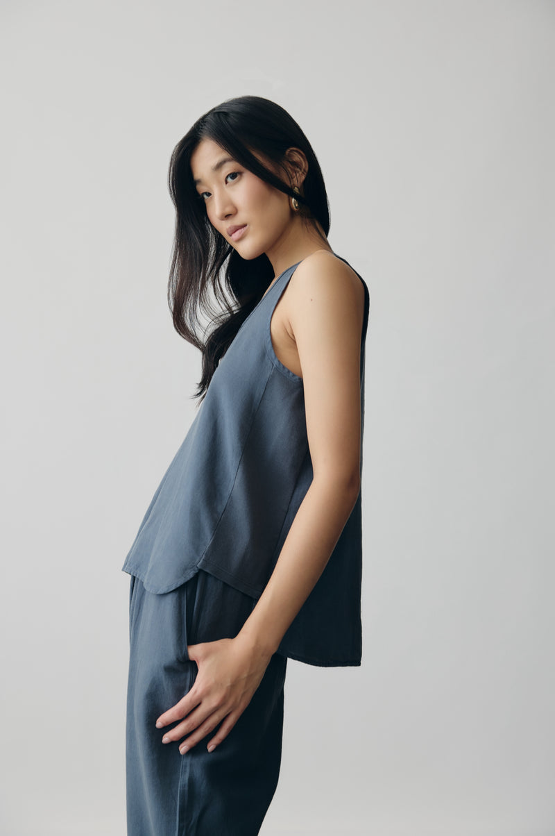 Deep Sea Linen Tank