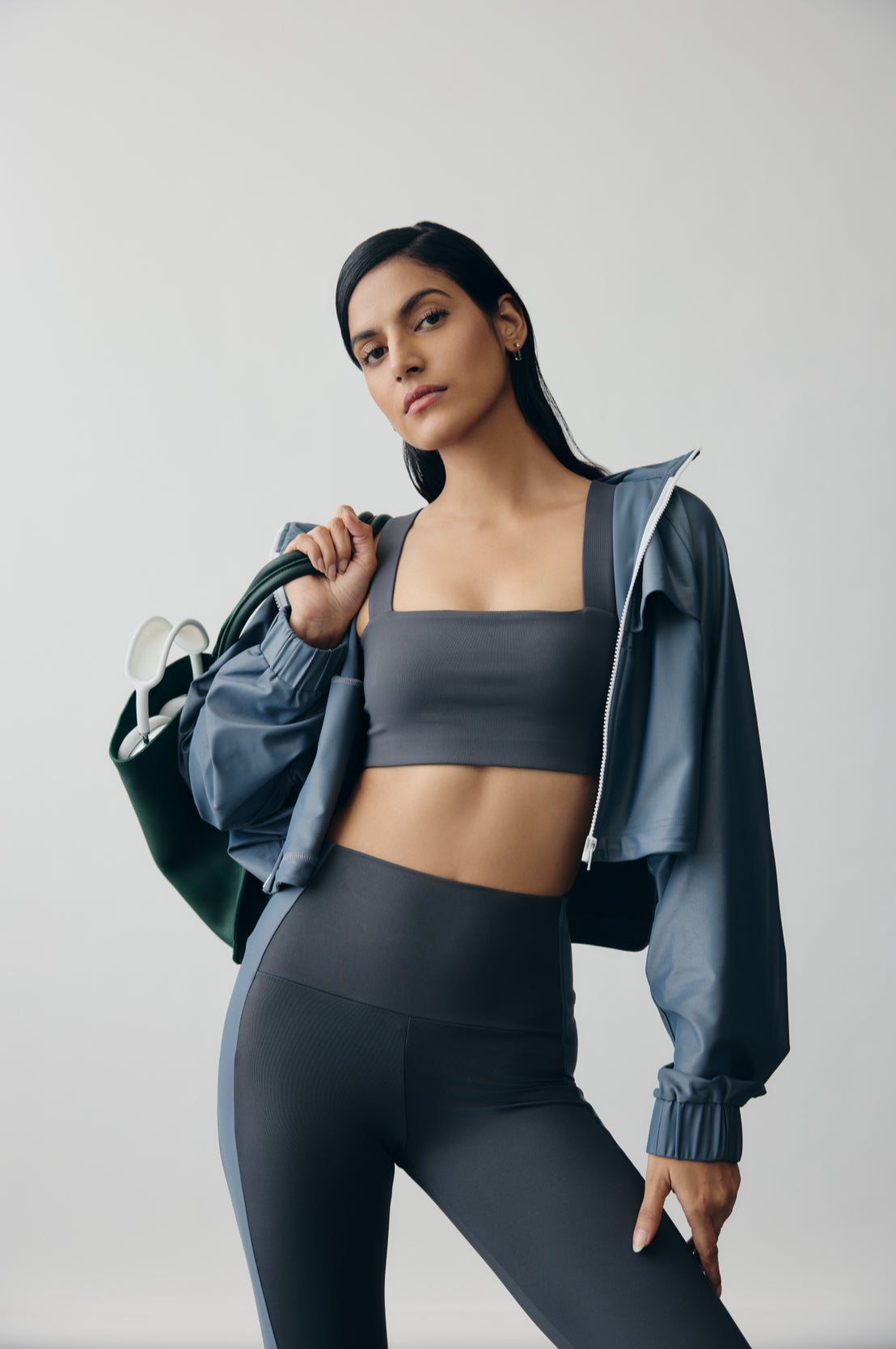 Slate Bandeau Sport Bra