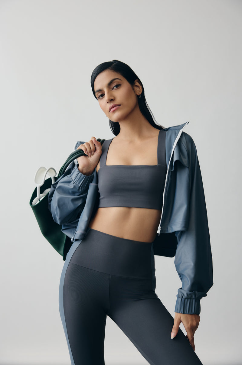 Slate Bandeau Sport Bra