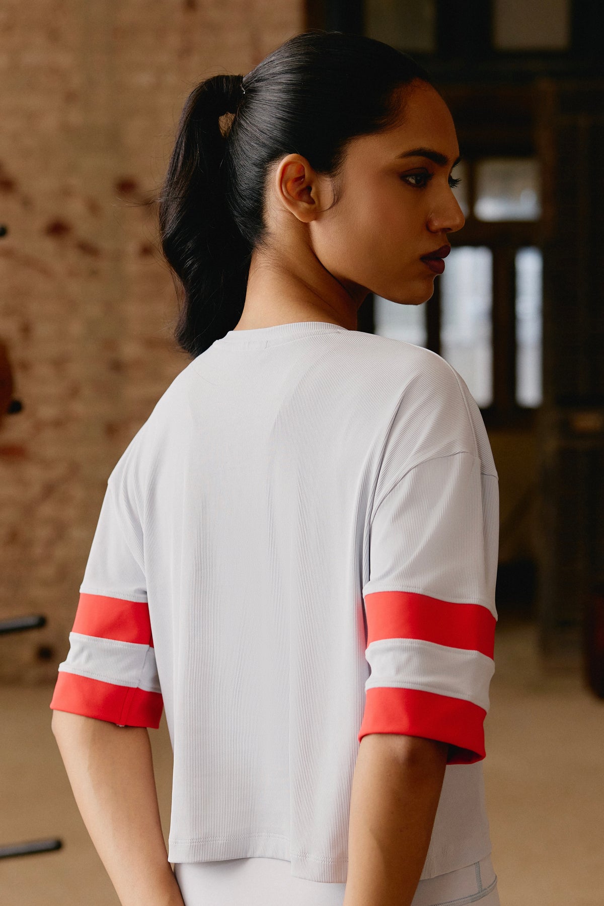 Varsity AerialRib Boxy Tee in Frost