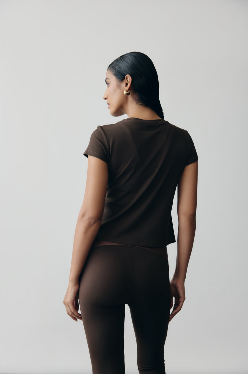 Mocha AerialRib Tee