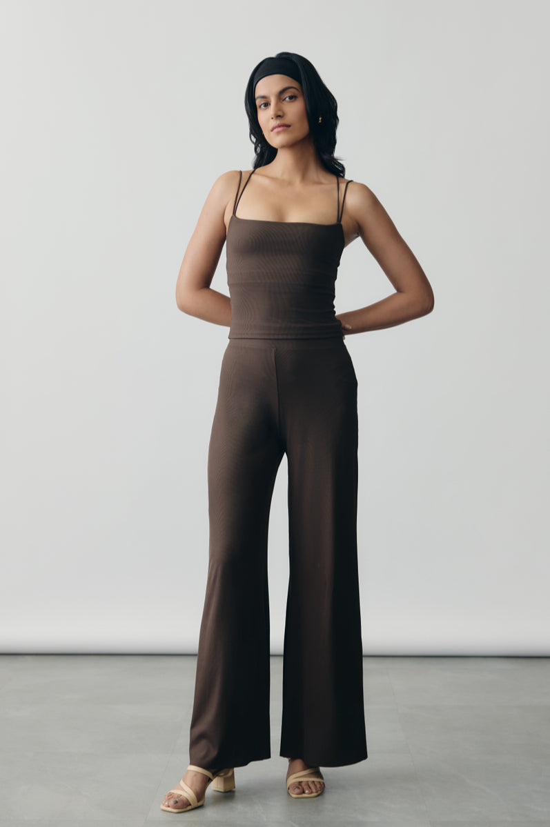 Mocha Flow Pants in Aerial Rib