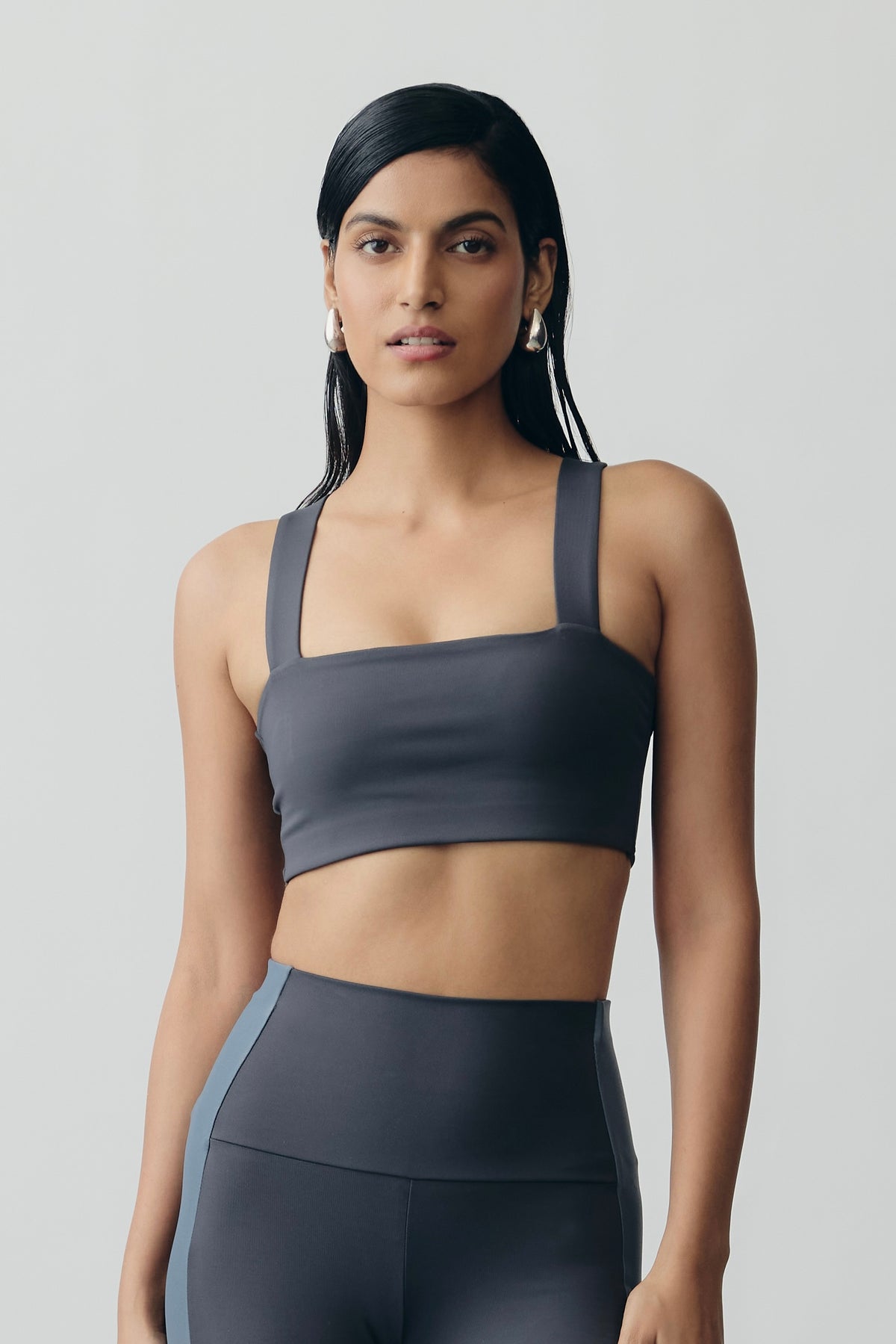 Slate Bandeau Sport Bra