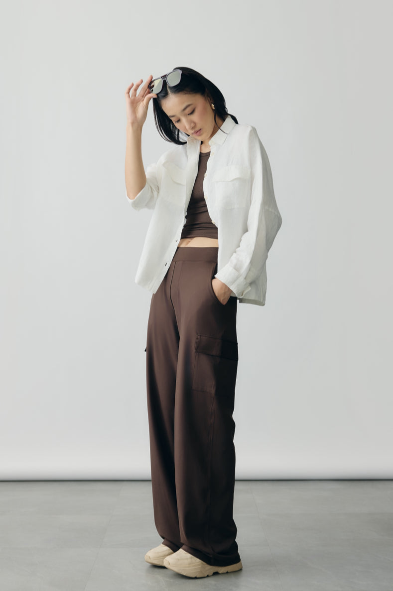 Axis Linen Shacket in Blanc