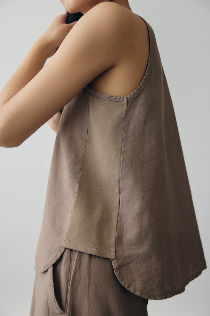 Latte Linen Tank
