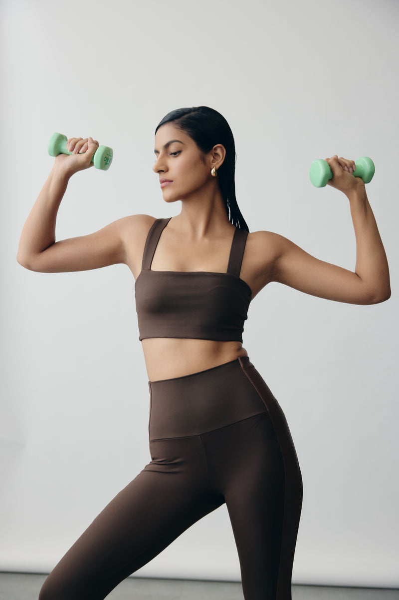 Mocha Bandeau Sports Bra