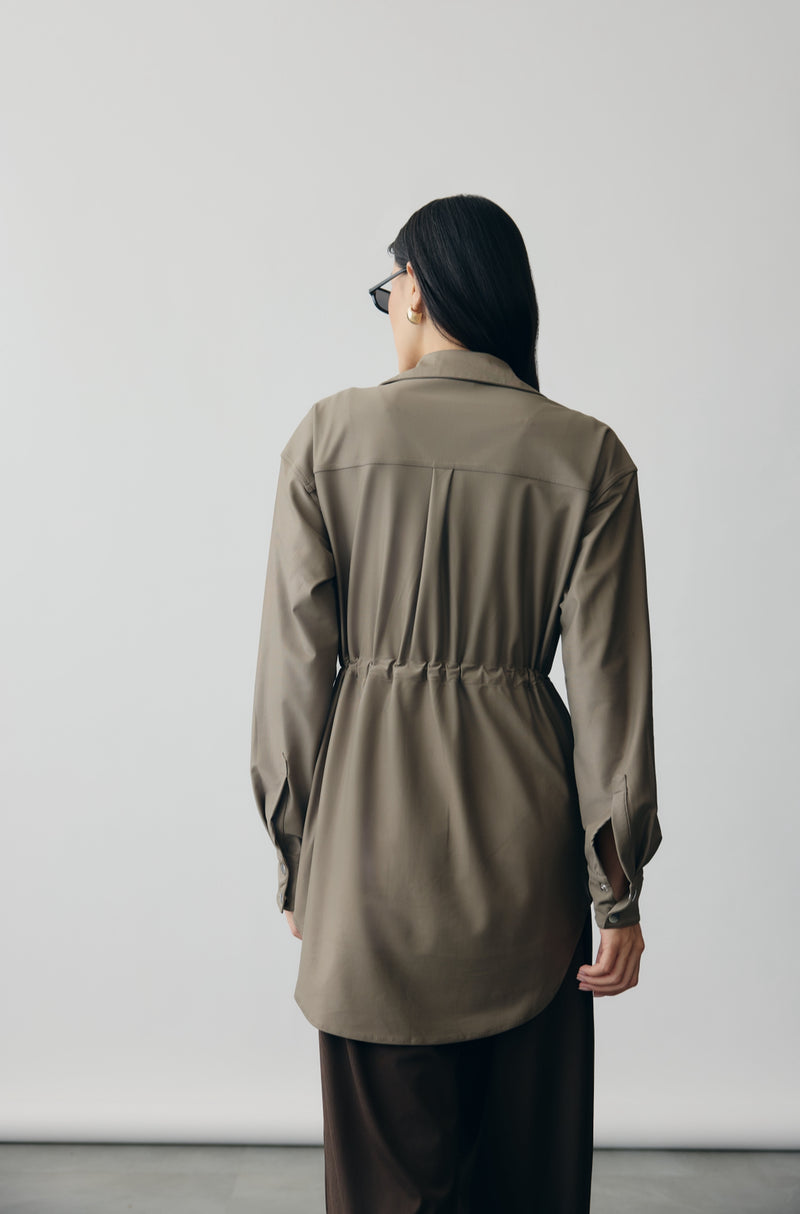 Olive Longline Jacket