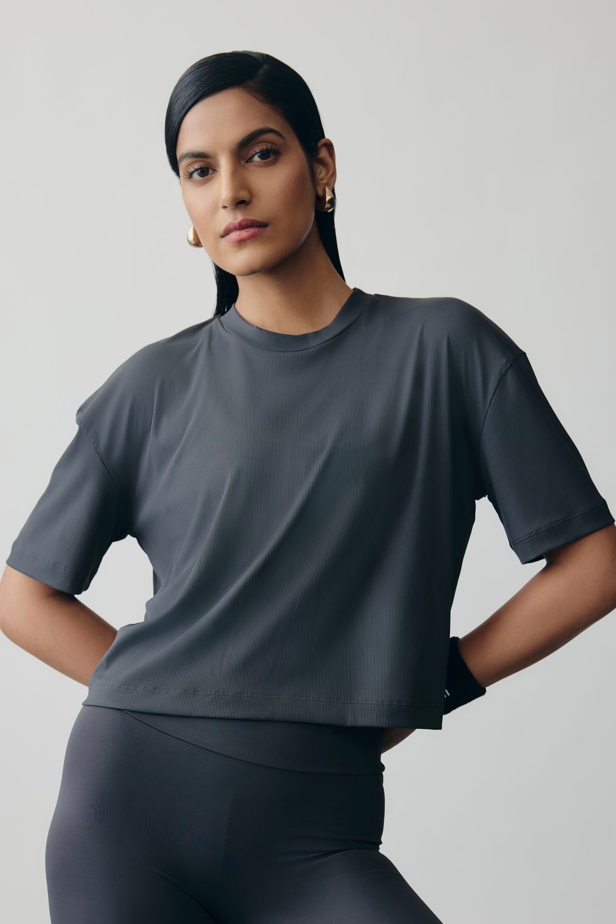 AerialRib Boxy Tee in Slate