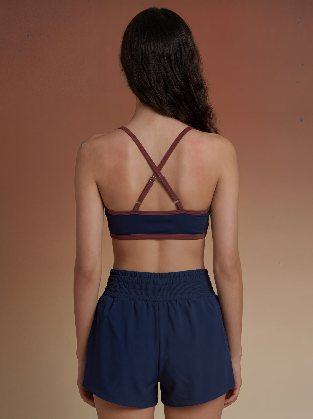 Navy Row Crossback Bra