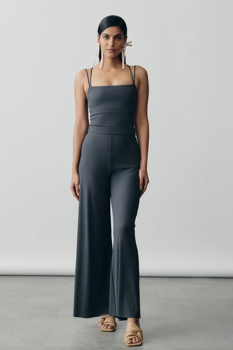 AerialRib Strappy Bra-Tank in Slate