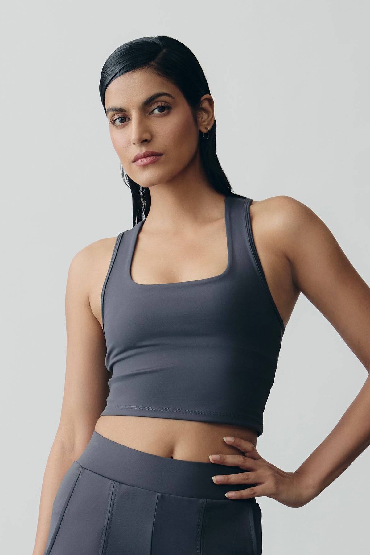 Slate Square Neck Bra Tank