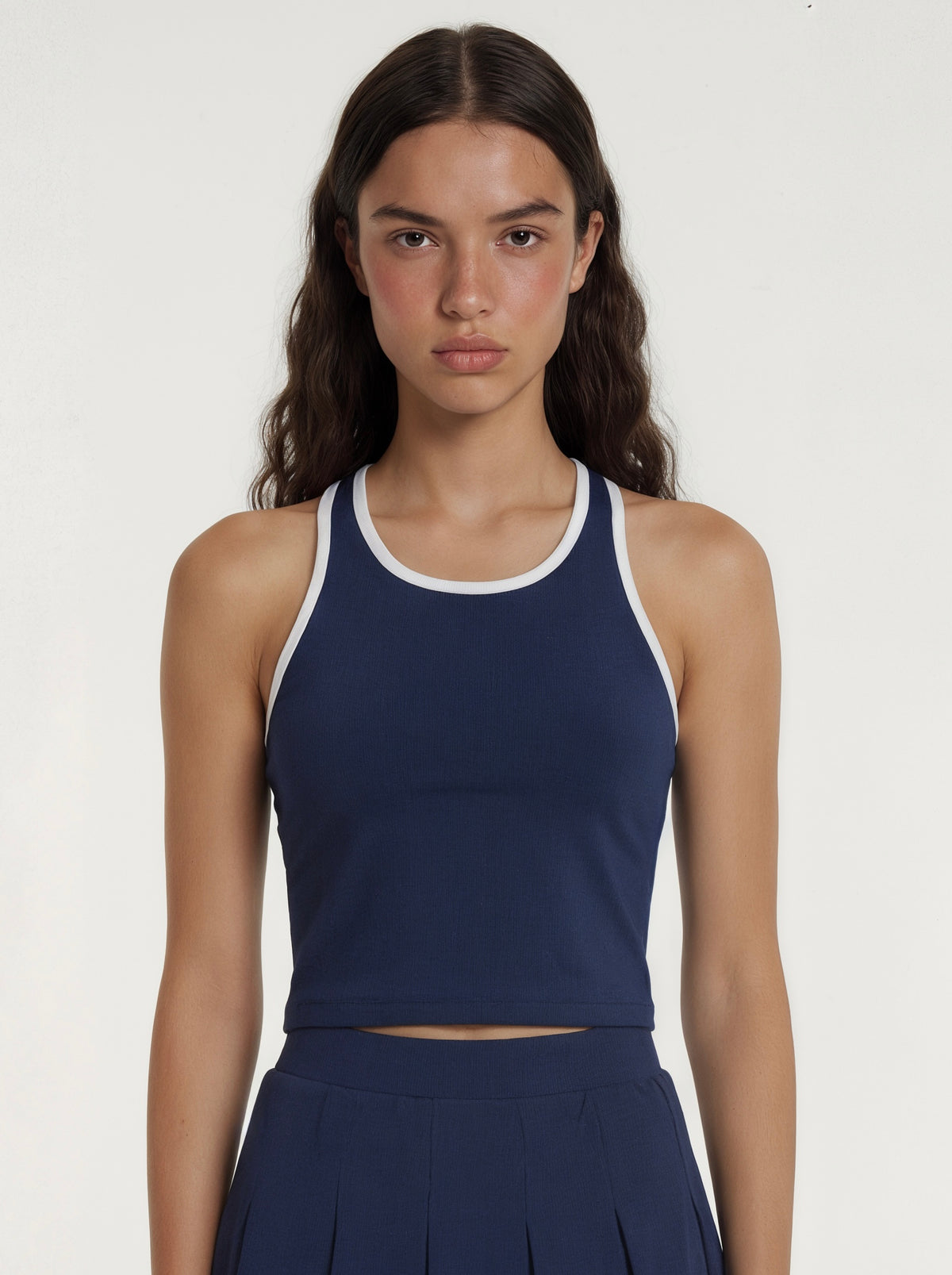 Navy Court Bra Tank