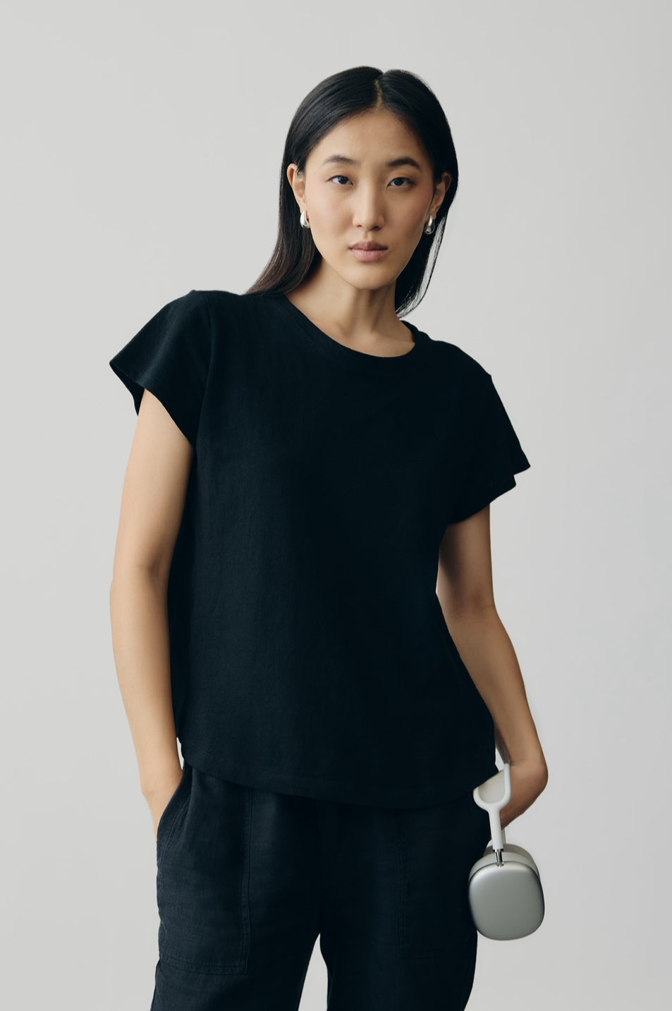Onyx Linen Jersey Tee