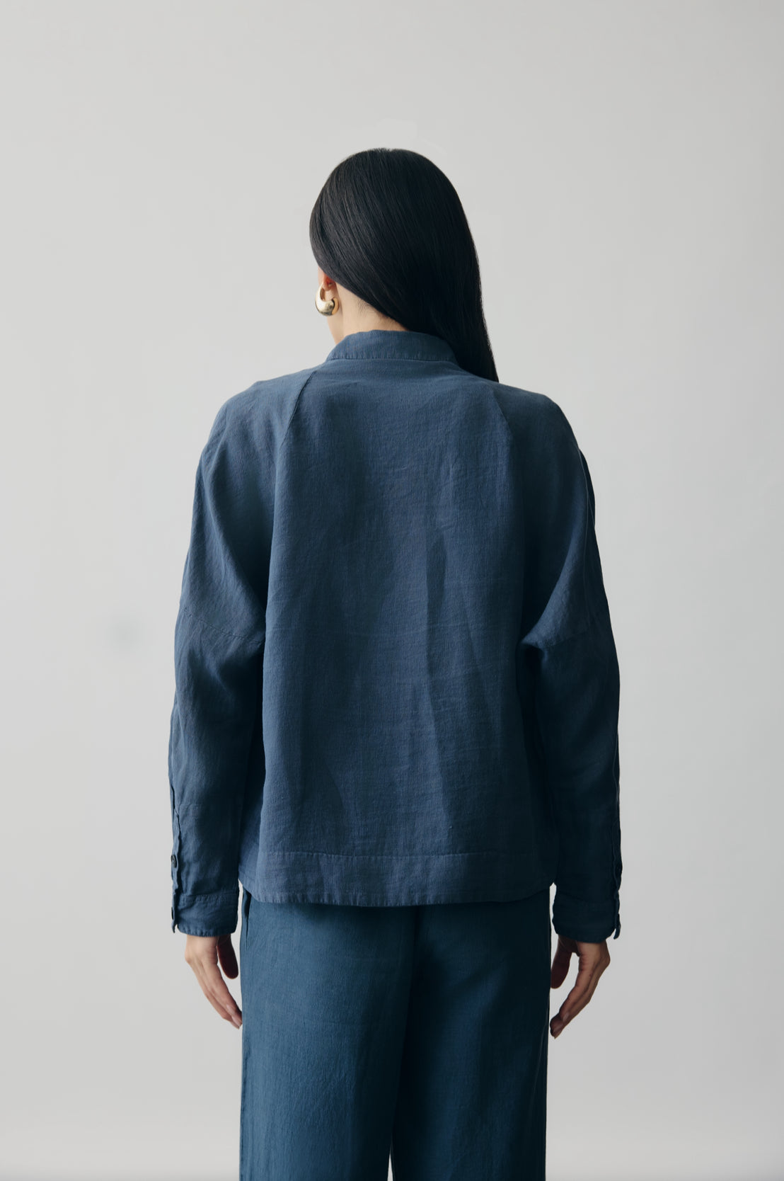 Deep Sea Axis Linen Shacket