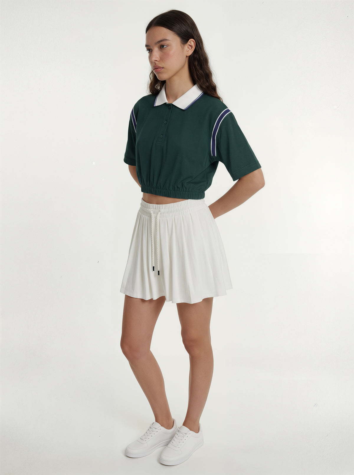 White Slit Tennis Skirt