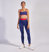 Row Crossback Bra in Azure/Red - Pace Active