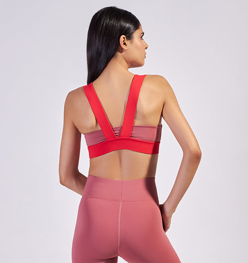 Sierra V Back Bra in Canyon/Red - Pace Active