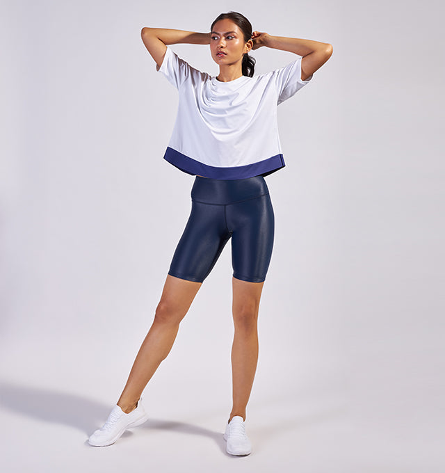 White Boxy Crossover Tee - Pace Active
