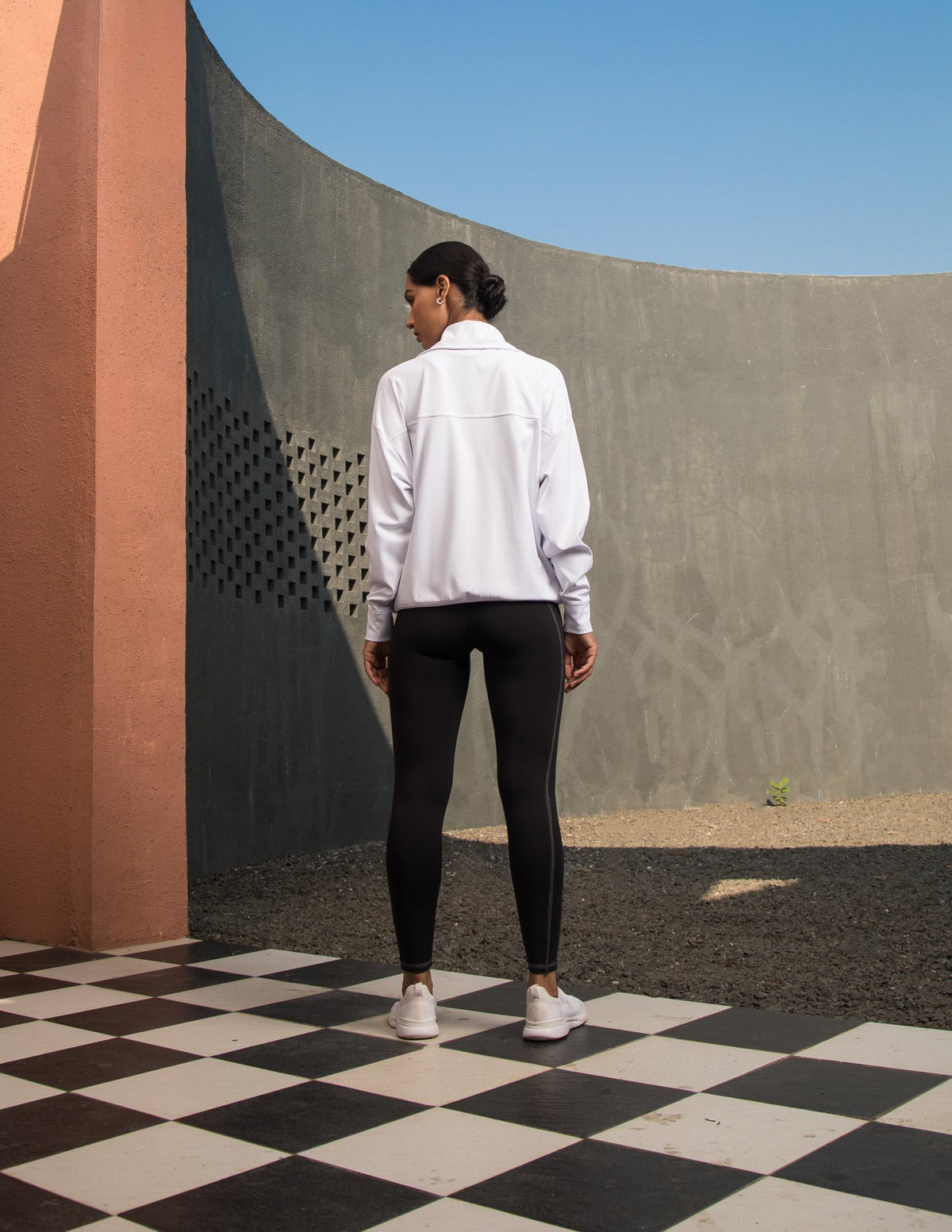 White Half Zip City Pullover