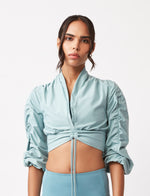 Sky Ruched Sleeve Crop